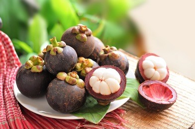 mangosteen queen of fruit in thailand, selective focus 
