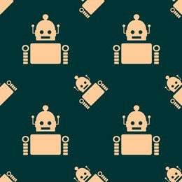 cute vintage robot seamless background. robotics industry relative image