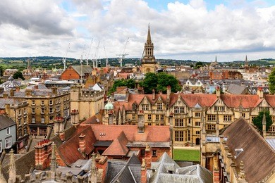 aerial view of brasenose college, oxford, england. oxford is known as the home of the university of oxford