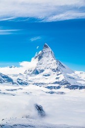 matterhorn portrait view with sea of cloud