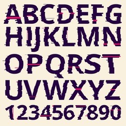 vector glitch fonts pack. 