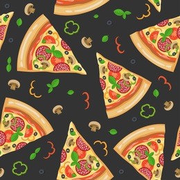 pizza seamless pattern eps10