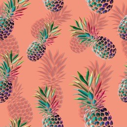 seamless colorful pineapple pattern