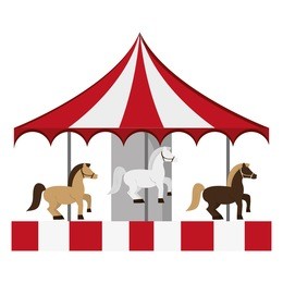 flat design pretty carousel icon vector illustration