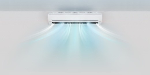 air conditioner on wall background