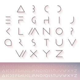 hipster minimal slim alphabet typeface vector. thin line futuristic font. english symbols set. elegant typeset eps. linear geometric latin letters. light, medium and hard typefaces.