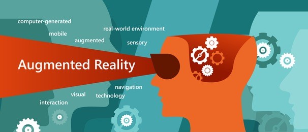 ar augmented reality concept illustration had vision interaction