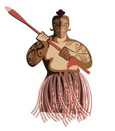 the vector image of the historical warrior maori tribe. new zealand