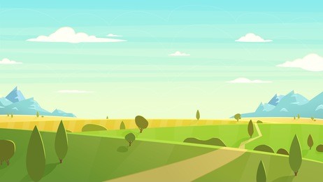 natural landscape. cartoon illustration style.