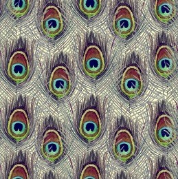 seamless vintage style pattern with peacock feather. hand drawn watercolor image.