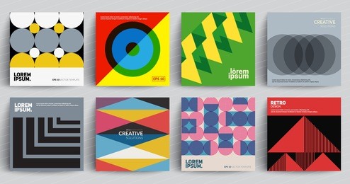 retro covers set. colorful modernism. eps10 vector. future covers design, vector illustration.