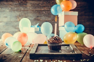 birthday background. birthday celebration with copy space. birthday greeting card