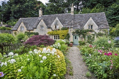 a row of cottages in bibury, gloucestershire, england