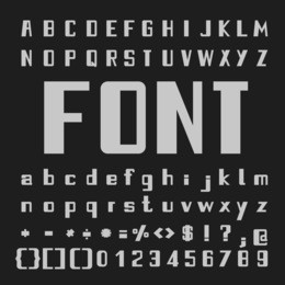 bold font vector,type letters and numbers