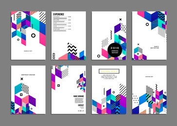 business abstract template background. geometric triangular or polygonal surface structures. brochure layout for annual report or a4 booklet. vector illustration.