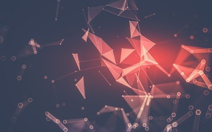abstract polygonal space low poly dark background with connecting dots and lines. connection structure. 3d rendering