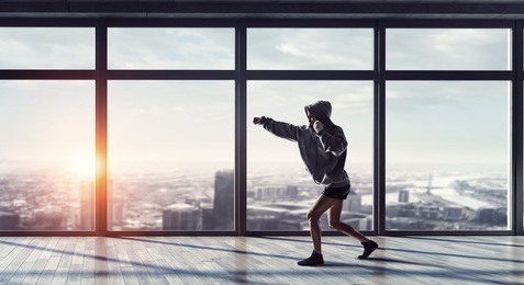 she will be a champ . mixed media