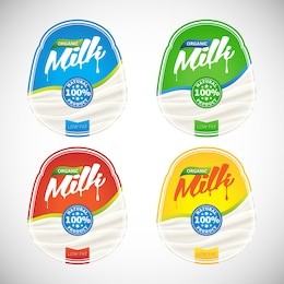 milk labels set ready for your design.