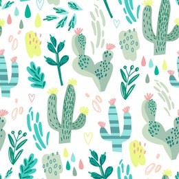 wonderful cacti pattern in lovely graphic style.