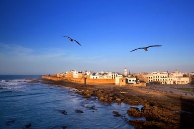 essaouira fortress in morocco on the atlantic coast. it has also been known by its portuguese name of mogador.