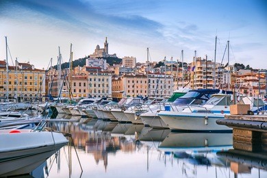 old port of marseille in the early morning, provence, france