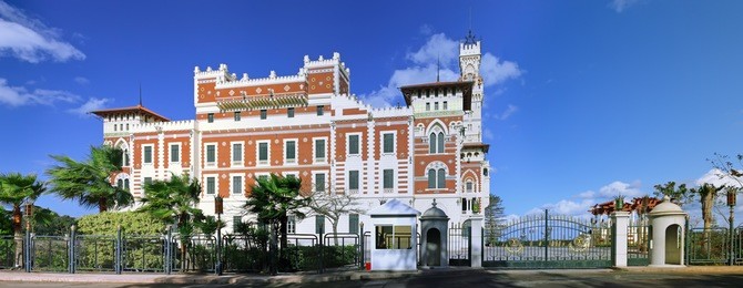 montaza palace  in  alexandria, egypt. panorama