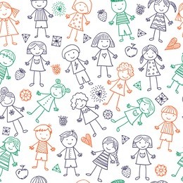 seamless pattern with kids