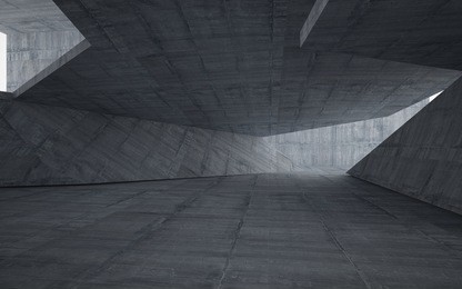 empty dark abstract concrete room interior. architectural background. 3d illustration and rendering