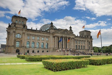 the reichstag building of german government in berlin.