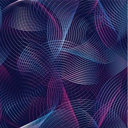 abstract seamless pattern futuristic background with colored circular lines and waves looking stereo volumetric and luminous. 
