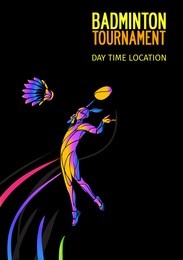 badminton sport invitation poster or flyer background with empty space, banner template