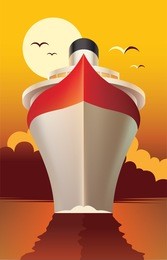 cruise liner, cruise ship vector illustration