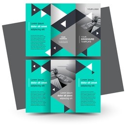 business brochure design template creative tri-fold, trend brochure triangles