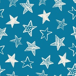 seamless pattern with hand drawn textured stars