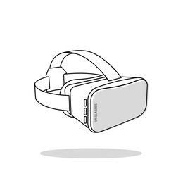 virtual reality (or vr) glasses outline vector icon