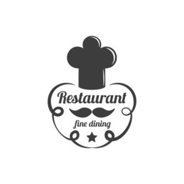 restaurant label. food service logo elements isolated on white background. vector illustration. logotype graphic design template.
