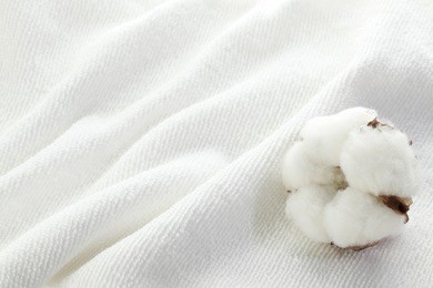 cotton flower on cotton towel