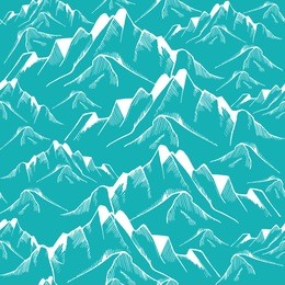 hand drawn mountain seamless pattern. landscape pattern. vector illustration