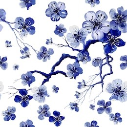 watercolor oriental pattern with sakura branch. seamless oriental texture with isolated hand drawn cherry blossom. asian natural background in vector