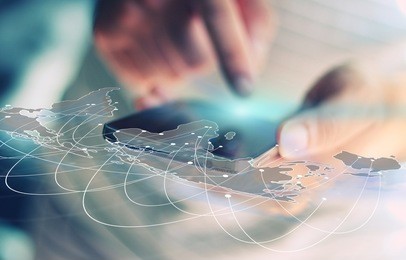 world map connected, social network, globalization business, social media, networking concept.