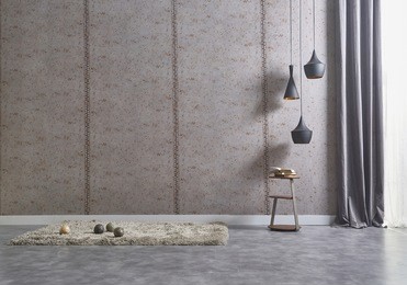 empty living room coffee table and lamp modern interior decor and carpet wall