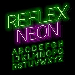 reflex neon font vector illustration