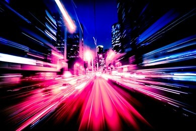 abstract high speed traveling in city background