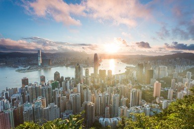 hong kong sunrise at peak
