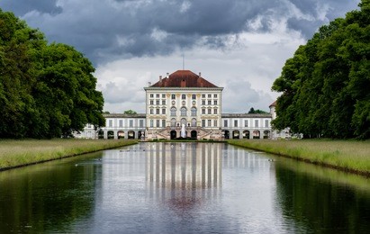 nymphenburg river reflection landscape munich germany