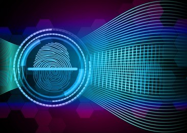 fingerprint with concept abstract technology background .vector illustration