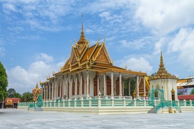 famous silver pagoda inside the royal palace grounds phenom phen cambodia