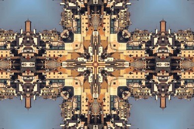 geometric composition of the kaleidoscopic picture of munimara, munimara.com, creative photographs of toledo, toledo religious buildings 