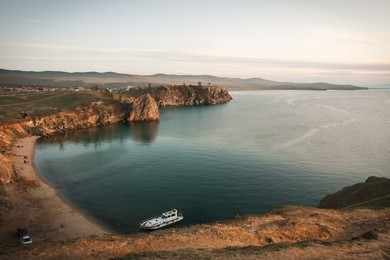 scenic and beautiful landscape with lake baikal, russia