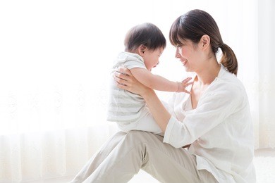 portrait of asian mother and baby lifestyle image